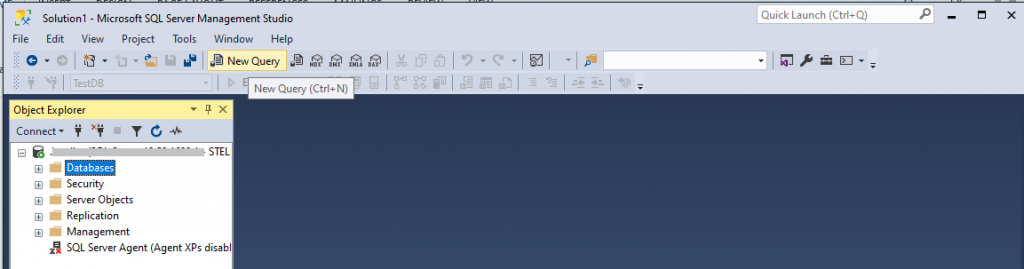 Click on the New Query tab.