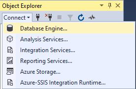 Open SSMS and connect to the Database Engine.