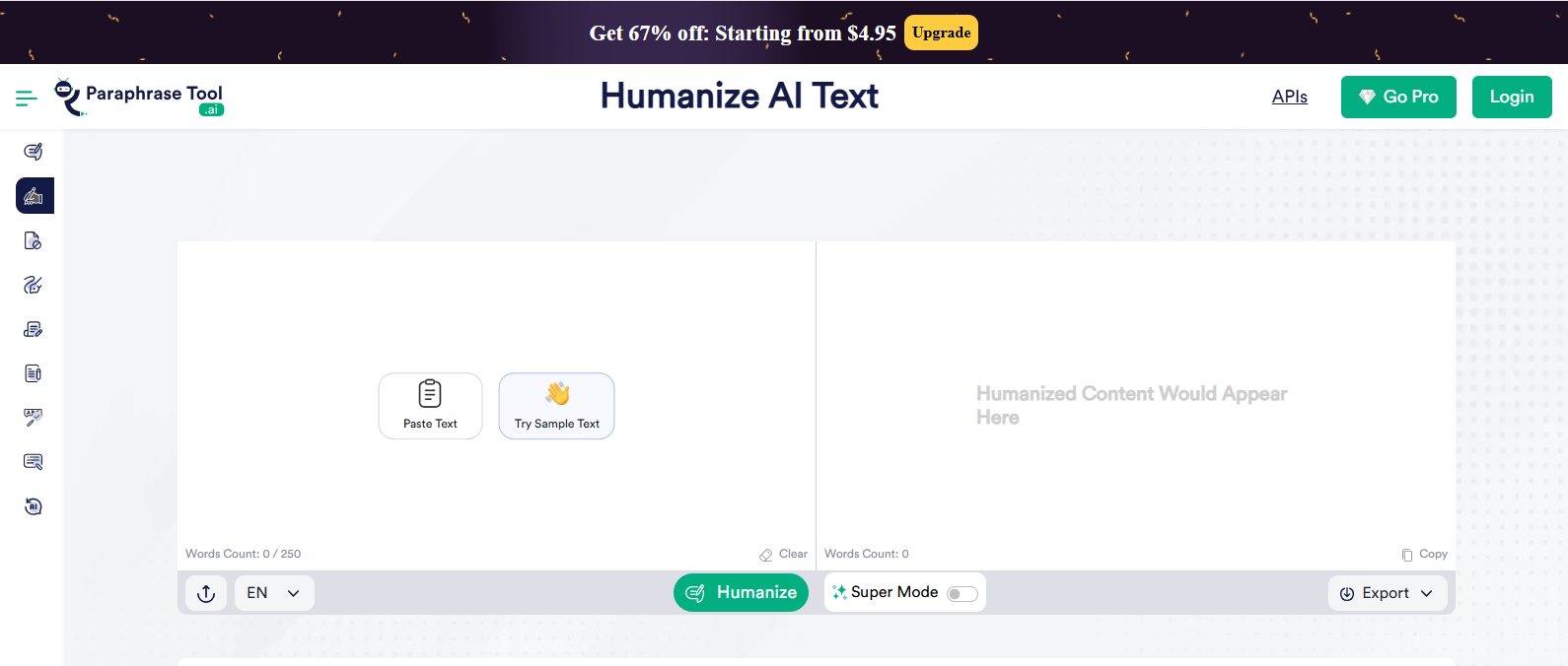ParaphraseTool.ai’s Humanizer
