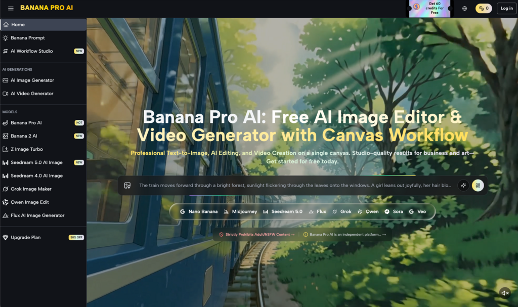 Banana Pro Al: Free Al Image Editor & Video Generator with Canvas Workflow