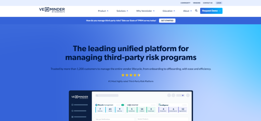 Venminder: documentation-first TPRM for regulated teams